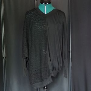 Monoreno Charcoal Textured Knit Top